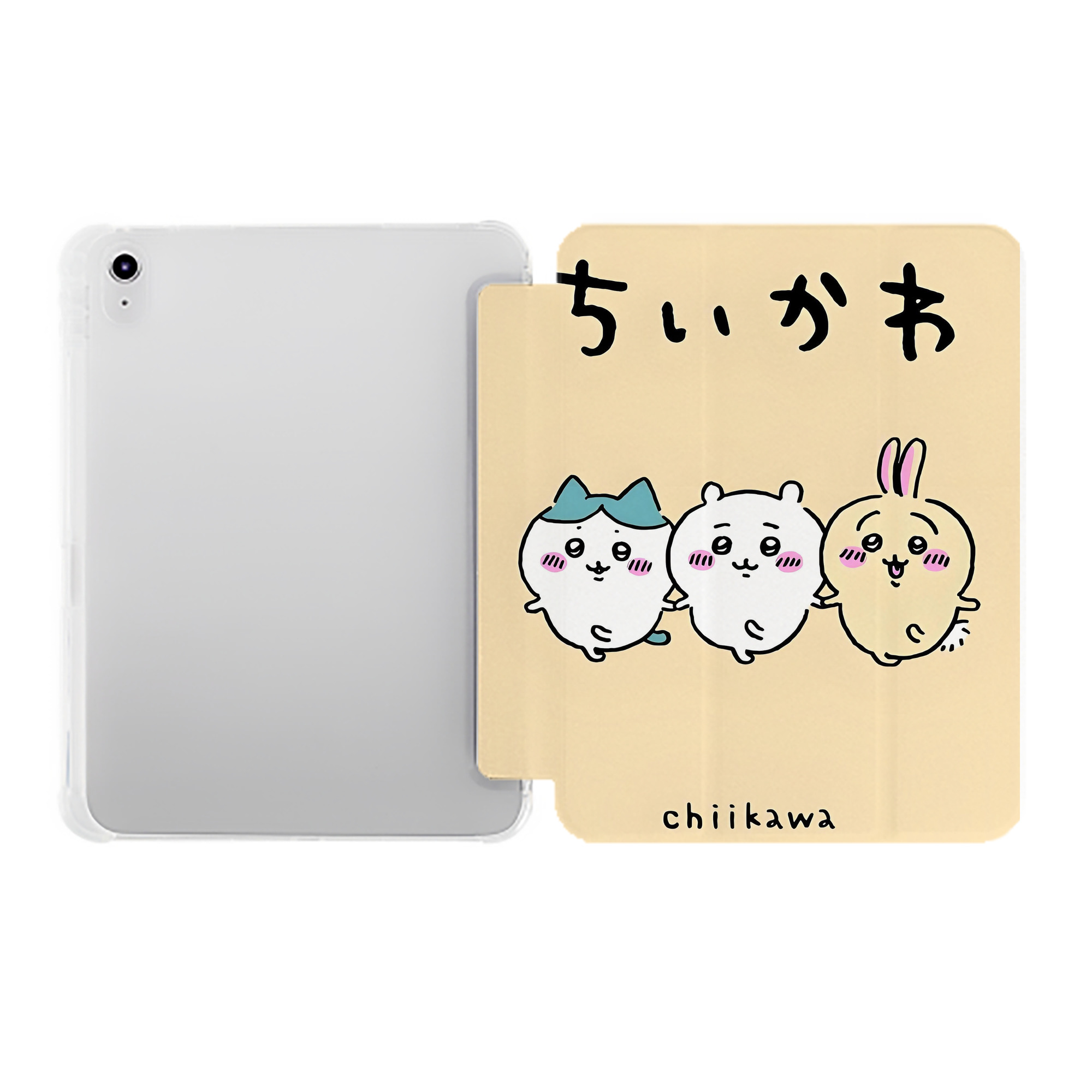 （画像用） ちいかわ Chii-kawa IPad ケース ペン収納付き 三つ折りスタンド PUレザー×シリコン 対応機種9.5/10.5/10.9インチ